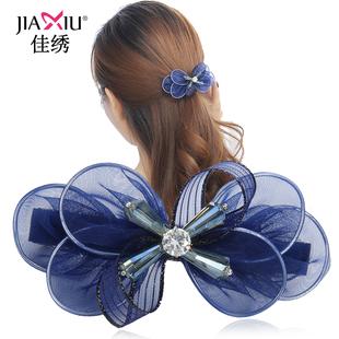 发夹饰品日韩国顶夹弹簧夹头饰发卡边夹马尾发饰女抓夹子水钻头花