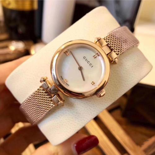 gucci 古驰手表女 白色珍珠贝母27mm表盘 石英女表 可调节 602512