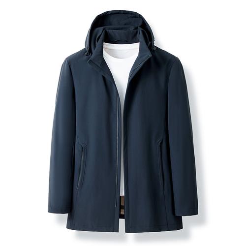 恒源祥春秋款连帽男士外套夹克男商务休闲防风大码外穿衣服中年男装