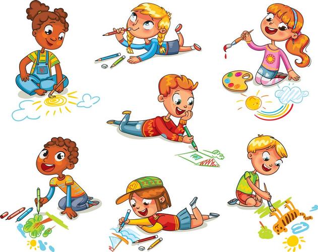 正在画画的儿童