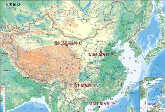 中国的四个卫星发射中心