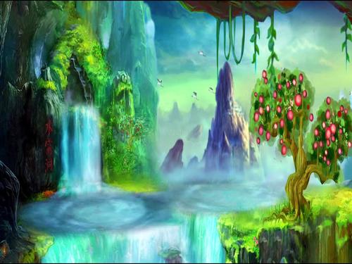 悟空led花果山水帘洞意境唯美_1440x1080_高清视频(:)