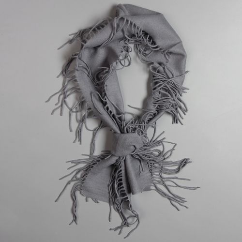 超窄版羊绒围巾流苏春秋秋冬季女士加厚长款经典围巾