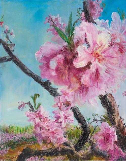 周春芽(b.1955)桃花春色