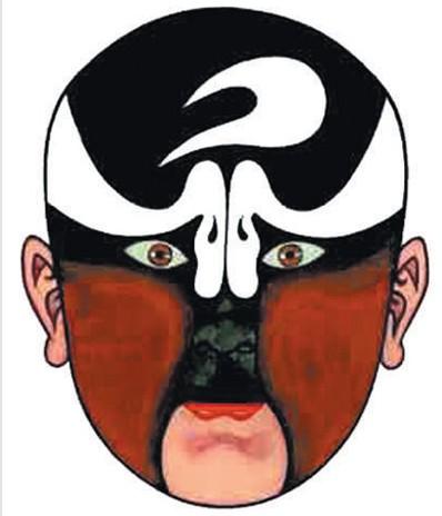 京剧脸谱包拯简笔画