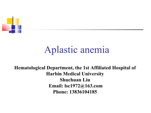 aplastic anemia概要1.ppt
