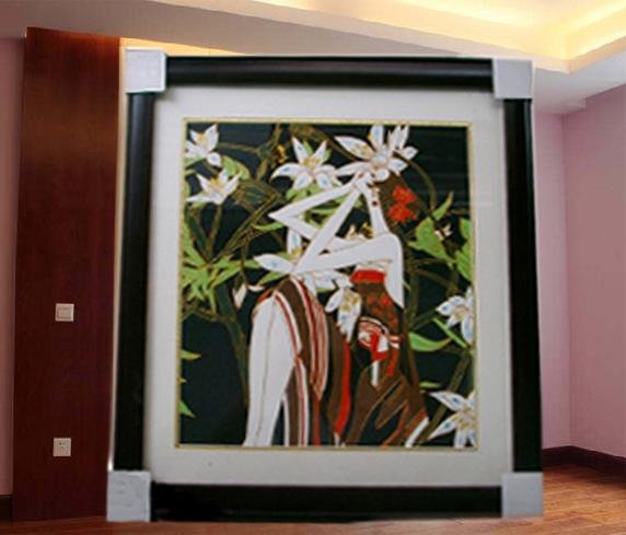 金丝沙画梦人物成品 客厅画纯手工艺画景泰蓝工艺包邮