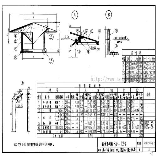 圆伞形风帽,含目录,说明,零件图