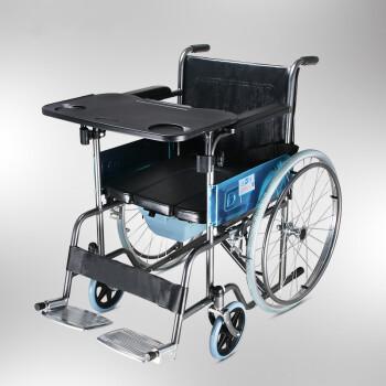 达洋轮椅老人折叠超轻便携残疾人带坐便器多功能铝合金手推轮椅车