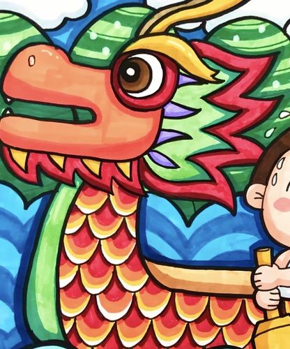 美乐棋小空中课堂二年级美术——端午"赛龙舟"绘画创作