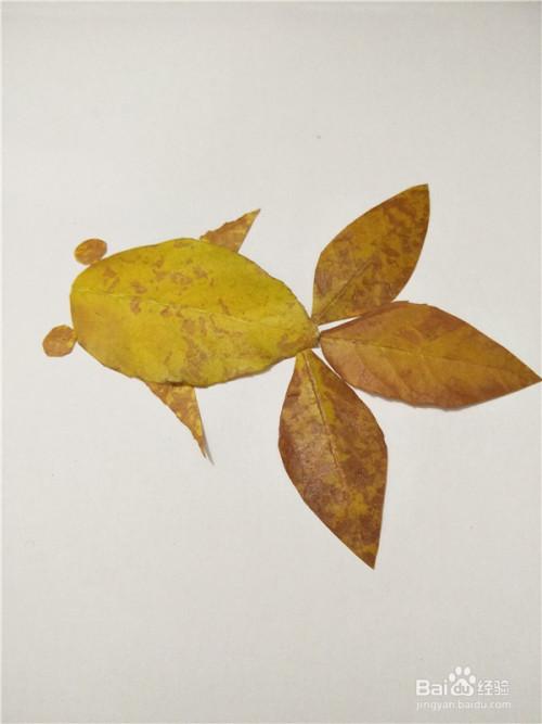 树叶贴纸画手工作品简单