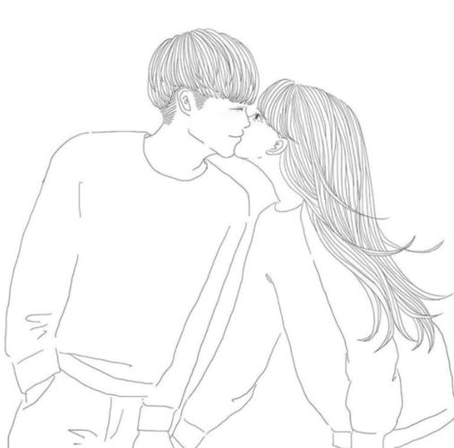 幸福情侣简笔画