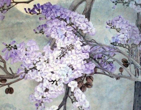 泡桐花开四月天 - 高军工笔画 - 高军的工笔画