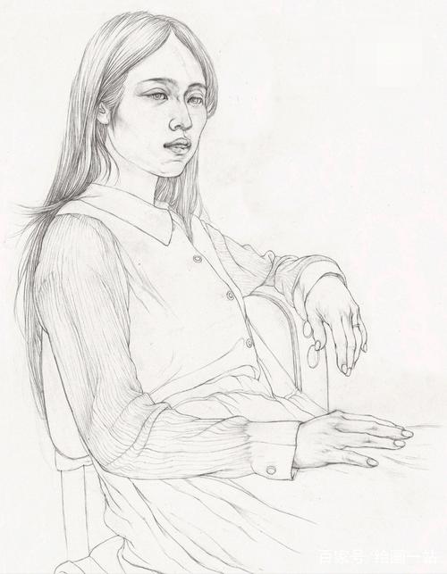 素描女青年,线性素描步骤解析,简单易学,一看就会
