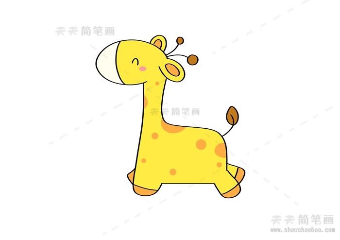 长颈鹿怎么画,长颈鹿简笔画,长颈鹿简笔画教程