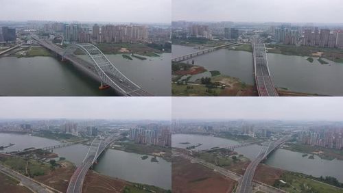 4k-原素材-襄阳新六两河大桥航拍
