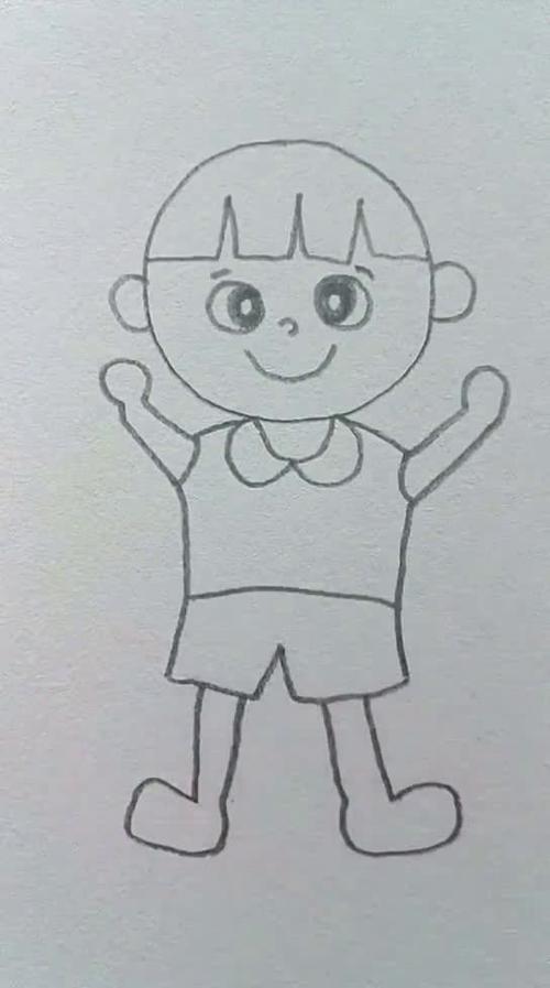 亲子简笔画,画小男孩简笔画,家有男孩的妈妈是不是更费心?