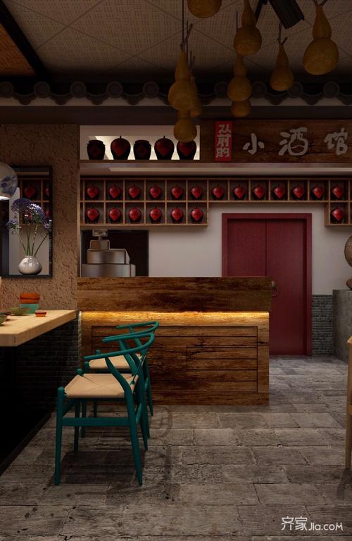 5万100平米中式商铺装修装修效果图,从前的小酒馆图