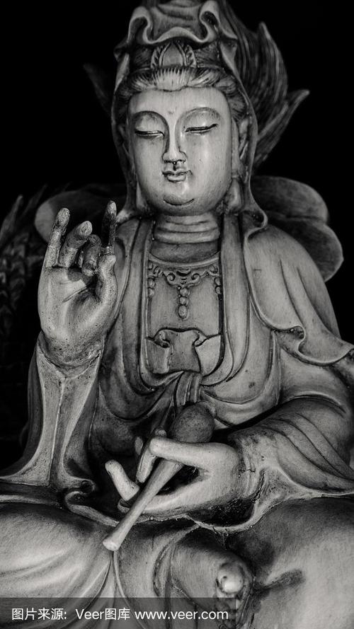 佛,照明设备,黑白图片,垂直画幅,禅宗