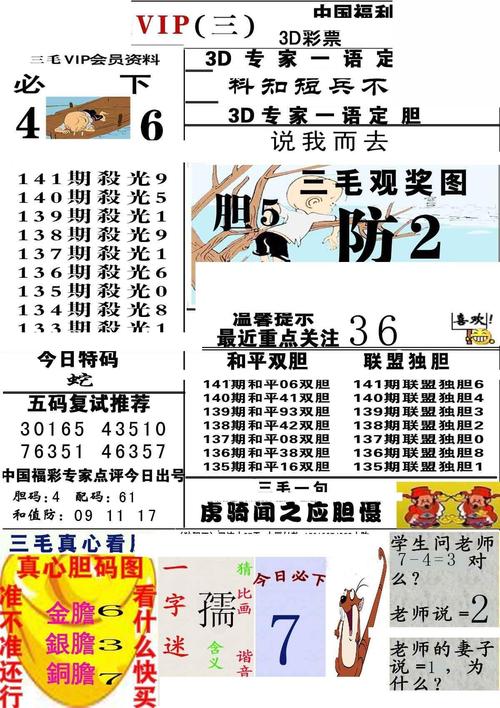 20141期福彩3d 三毛图版系列