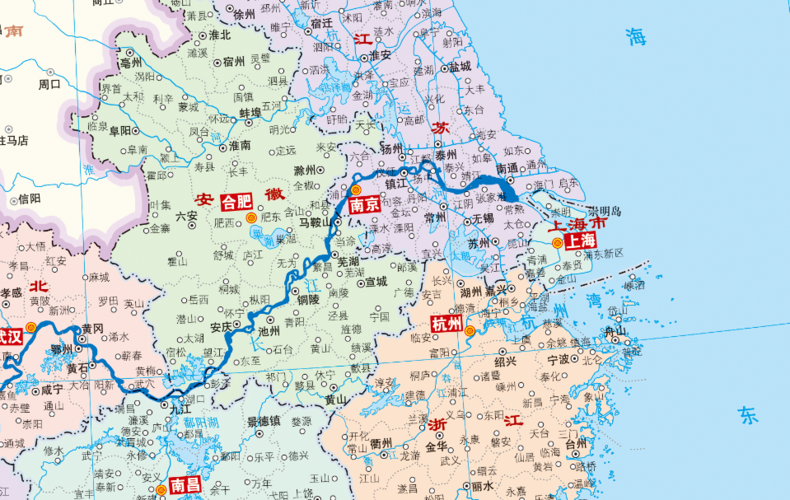 江苏,浙江,安徽,上海,三省一市合起来就是长三角地区,区域面积合计35.