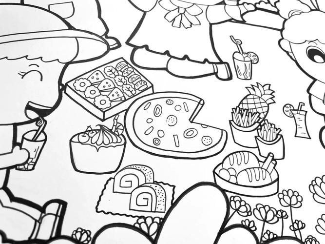 野餐郊游主题儿童简笔画_野餐_郊游_简笔画_幼师_零食