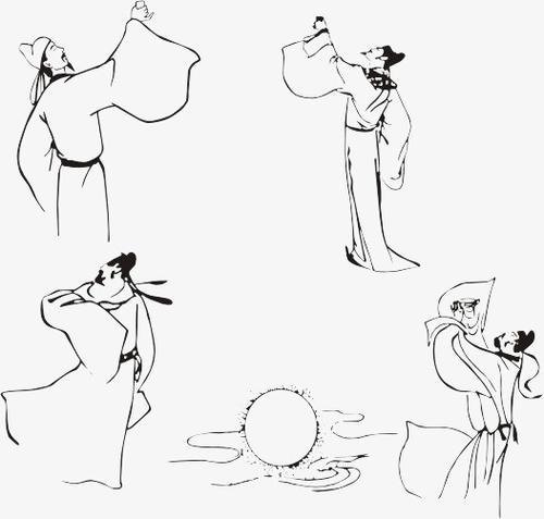 李白站船上简笔画教程