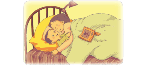 妈妈睡了文学简笔画