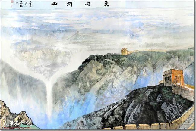 著名书画家范权为崇礼国家跳台滑雪中心创作巨幅山水画大好河山