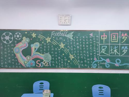 本次校园足球文化节精彩纷呈,内容丰富,每个班级都精心准备了黑板报
