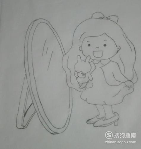 如何画穿高跟鞋的小女孩的简笔画