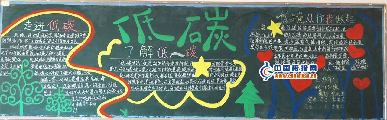 低碳环保黑板报图片8张