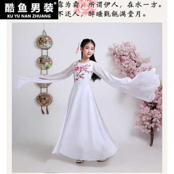 古筝考级演出服女大童儿童古典琵琶长款民乐二胡初高中长裙独奏合唱服