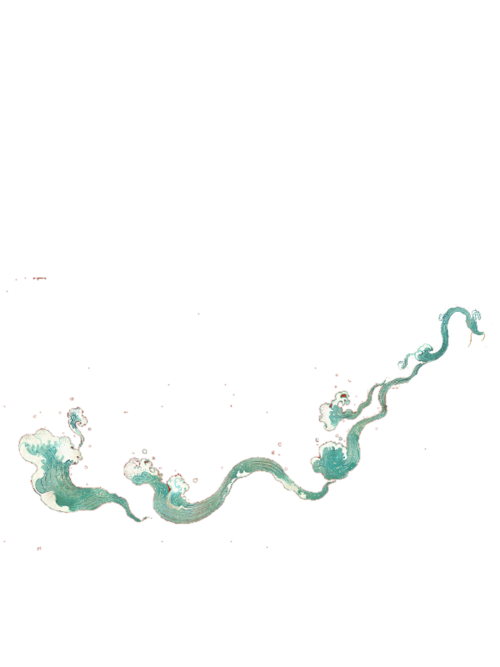 古风素材免抠古风海浪波浪装饰