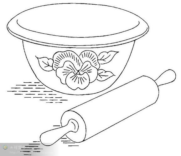 【转载】各式餐具杯具简笔画(可作拼布图案或绣图)