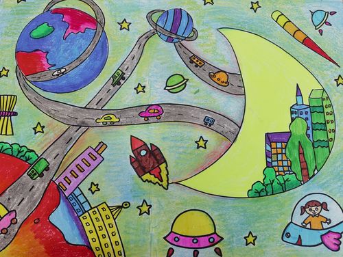 【高新教育】"描绘梦想 赞美生活"——高新区第二十四幼儿园科幻画