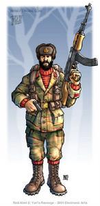 精英战斗兵,也叫鲍里斯(boris)是红色警戒里的一个苏联英雄步兵单位