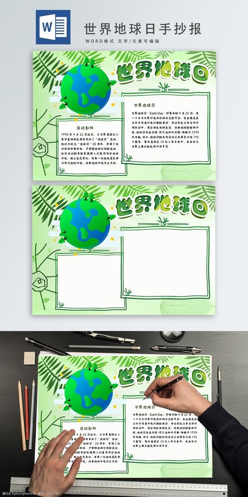 世界地球日手抄报
