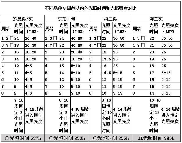 如表5,如果养殖企业用海兰褐的营养标准去饲喂罗曼褐定会造成4