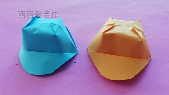 一张纸折帅气的棒球帽,做法非常简单小朋友也能学会,手工折纸