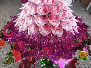 祭祀用品大号纸扎花束金银山金库银库 摇钱树 聚宝盆元宝烧纸冥币