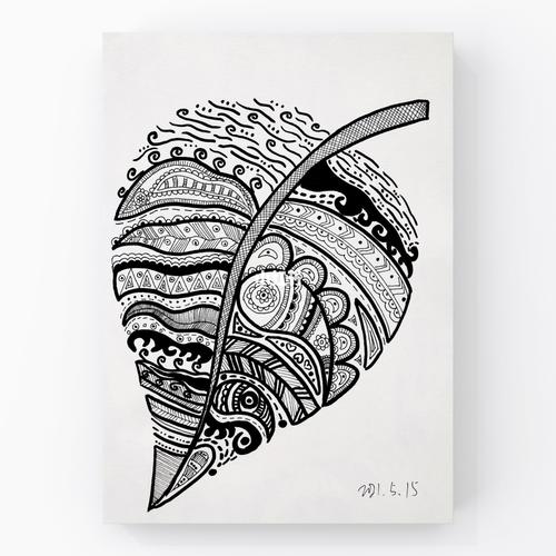 树叶/线描_线描_临摹_文化_绘画