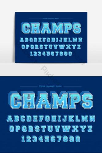 blue varsity college team artistic font