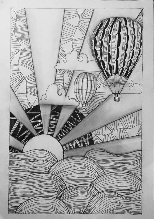 实验小学【杨老师美术小课堂】 六年级《线描画的黑白