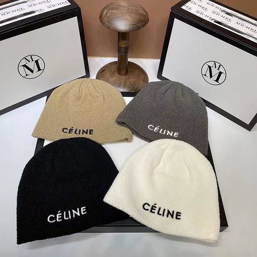 celine帽子真假对比,celine毛线帽 秋冬季赛琳celine针织帽网红月子帽产后春秋包头帽纯色毛线保暖帽