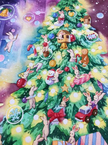 一组圣诞细节图～_水彩_水彩画_手绘_水彩画教程_文化