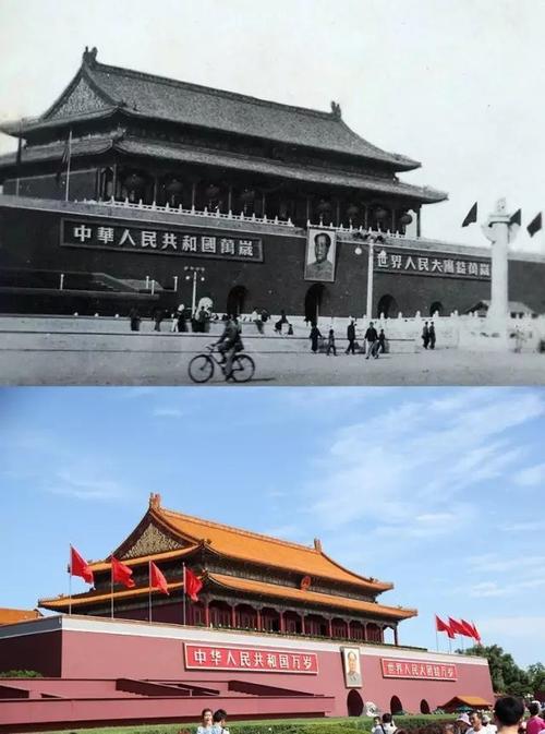 67年,镜头对比一下变迁的北京,沧海桑田的中国.