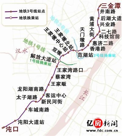 武汉地铁3号线站点图