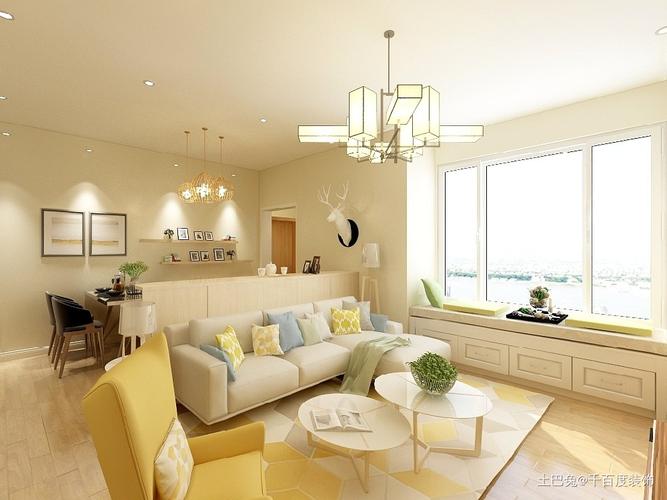 暖色系的北欧风格设计二居北欧极简家装装修案例效果图