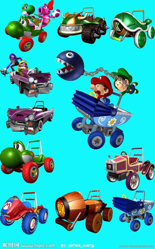 psd素材 分层素材 玛丽奥 小车 动画素材 动漫素材 马